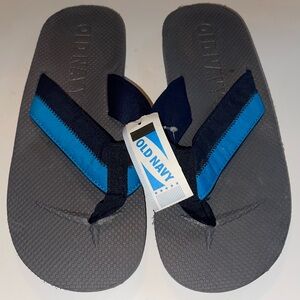 Old Navy Men’s Gray & Blue Flip Flop Sandals, Size 6/7